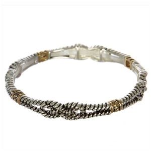 Knot & Band Two Tone Stackable Stretch Bracelet